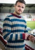 H1737 Ribstrikket herresweater med striber